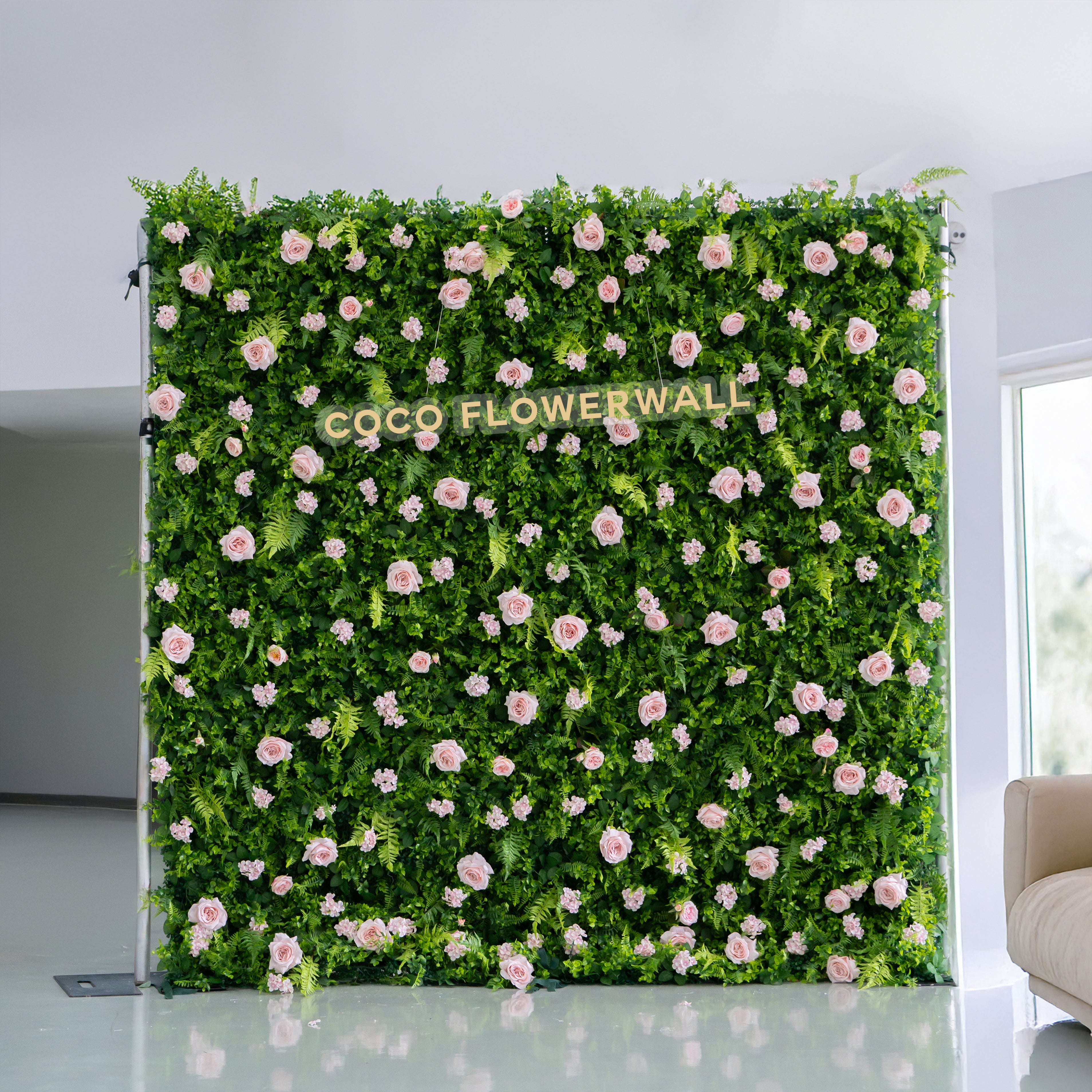 Provence 2D Artificial Zip Up Curtain Flower Wall For Wedding & Home & Events Decoration