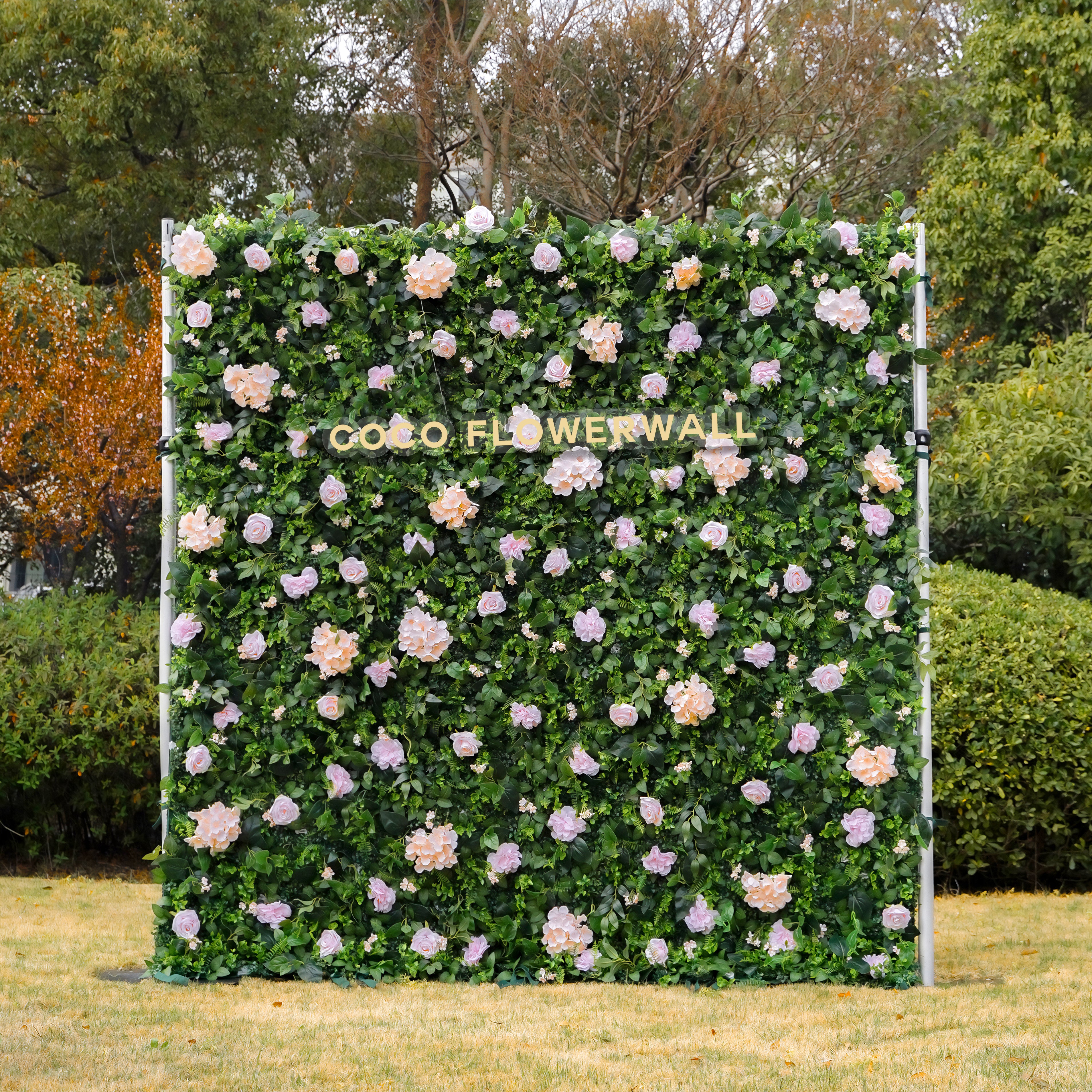 Austin 2D Artificial Zip Up Curtain Flower Wall For Wedding & Home & Events Decoration