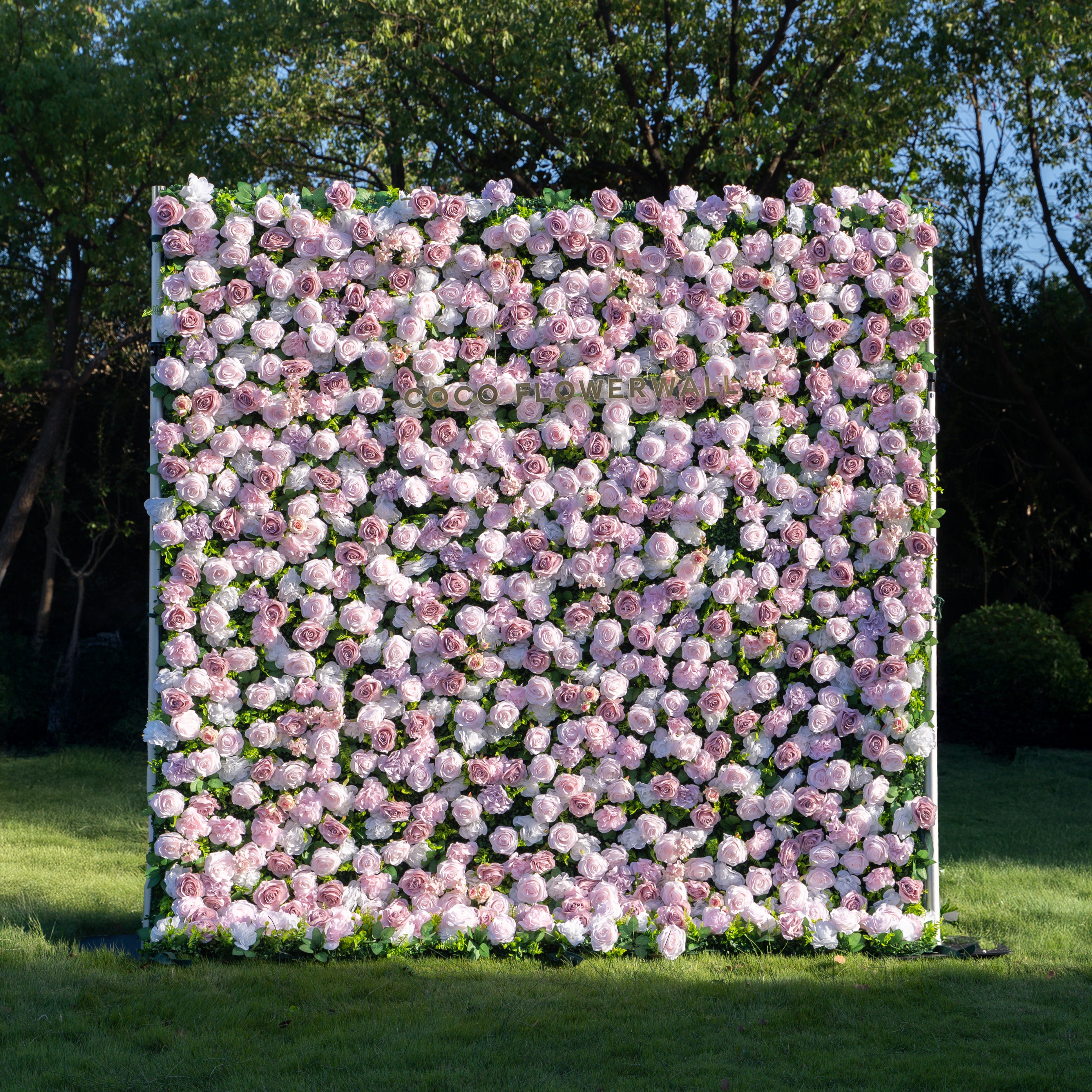 Tuscola 3D Fabric Backdrop Artificial Flower Wall with Zip-Up