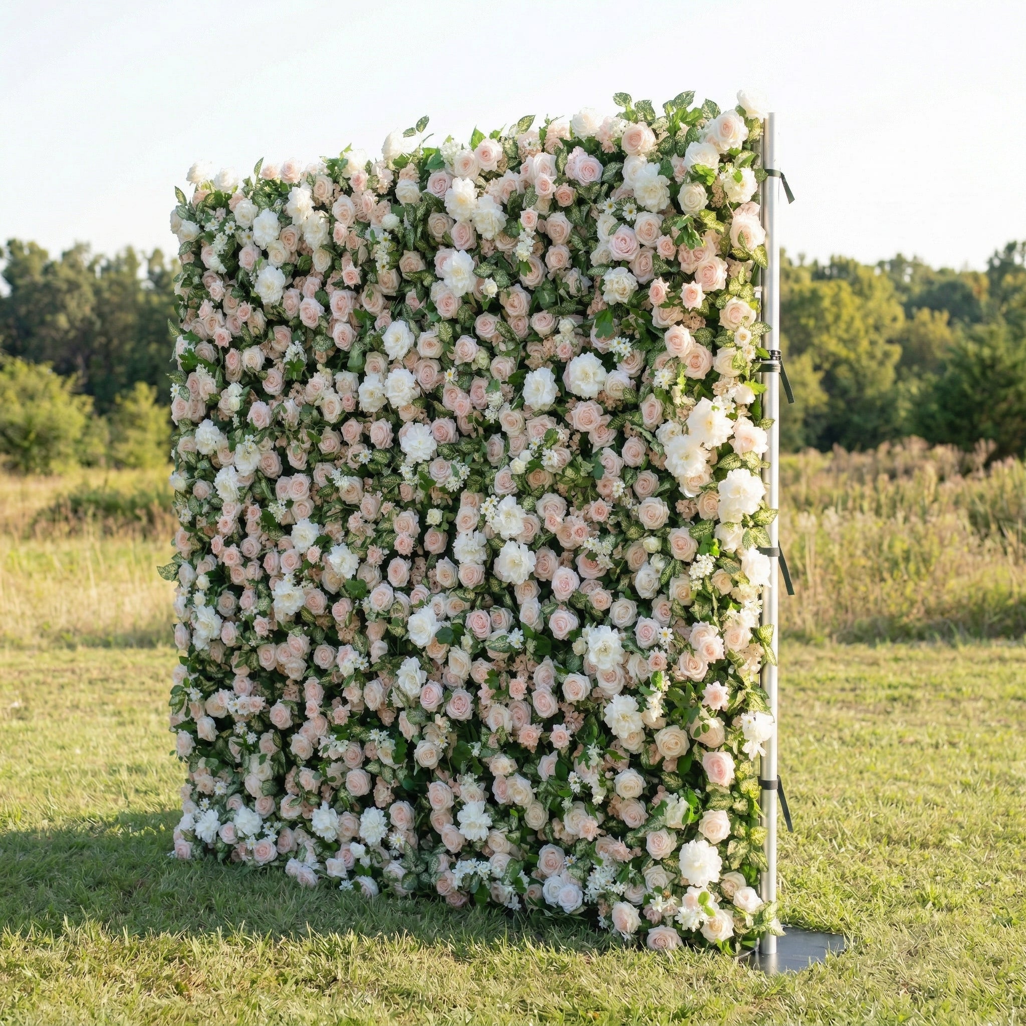 Terrania 3D Artificial Floral Wall Easy Zip-Up Curtain Backdrop for Weddings & Event
