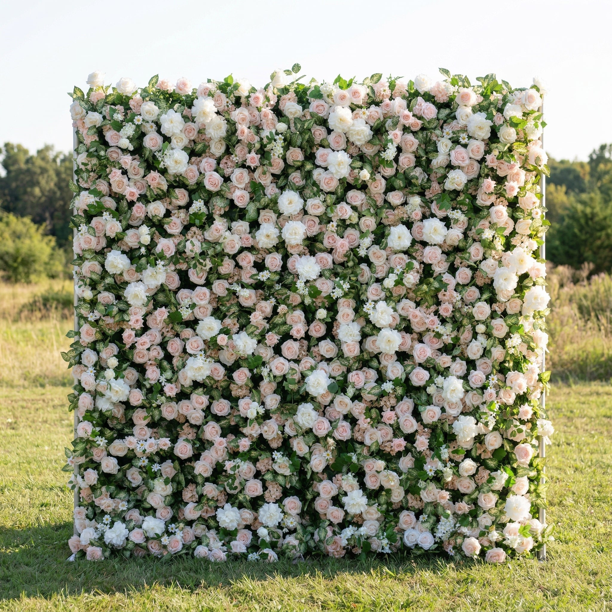 Terrania 3D Artificial Floral Wall Easy Zip-Up Curtain Backdrop for Weddings & Event
