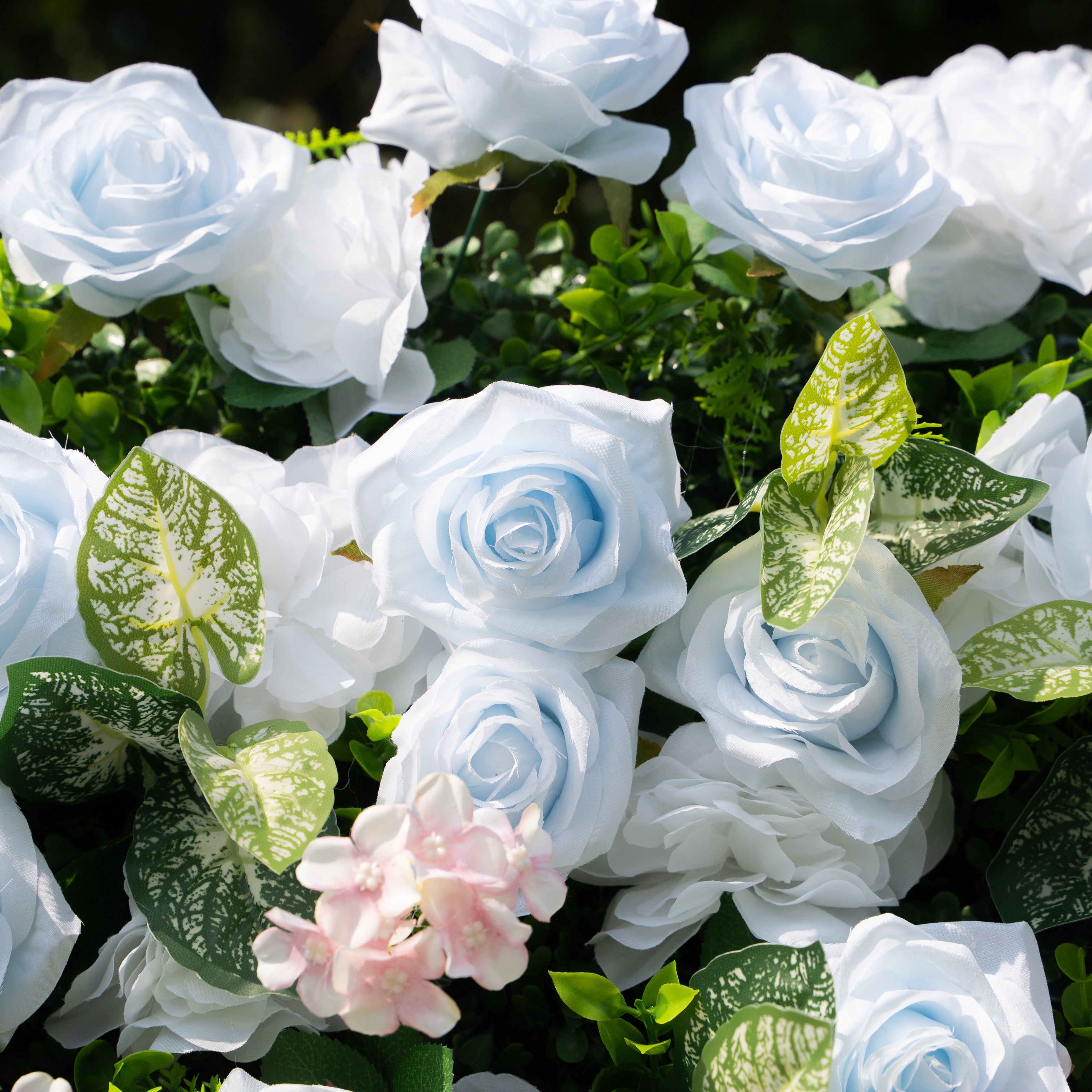 Valley 3D Artificial Flower Wall Backdrop with Zip-Up Curtain for Wedding and Birthday Party