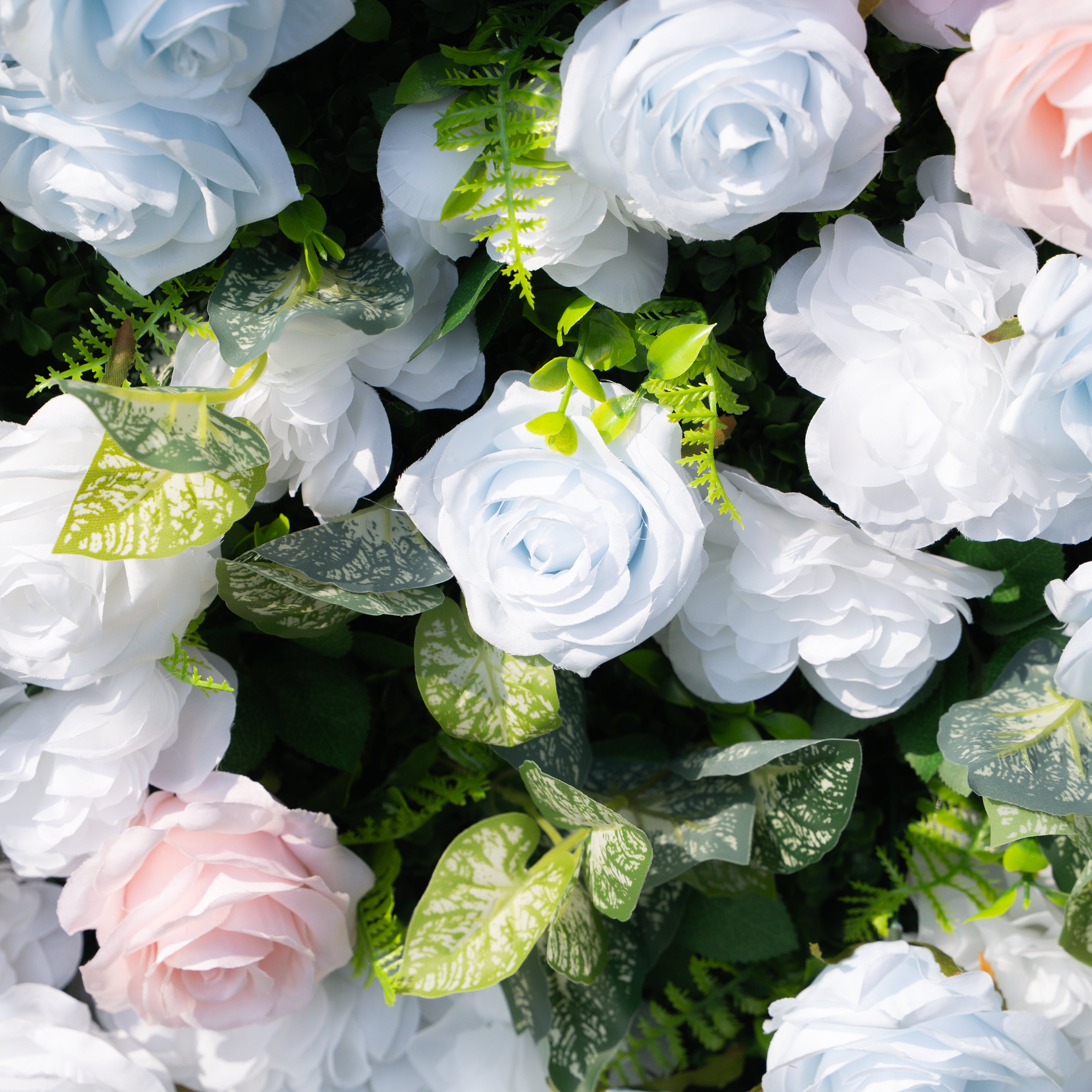Valley 3D Artificial Flower Wall Backdrop with Zip-Up Curtain for Wedding and Birthday Party