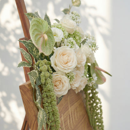 White Rose With Greenery Welcome Sign Flower Wedding Party