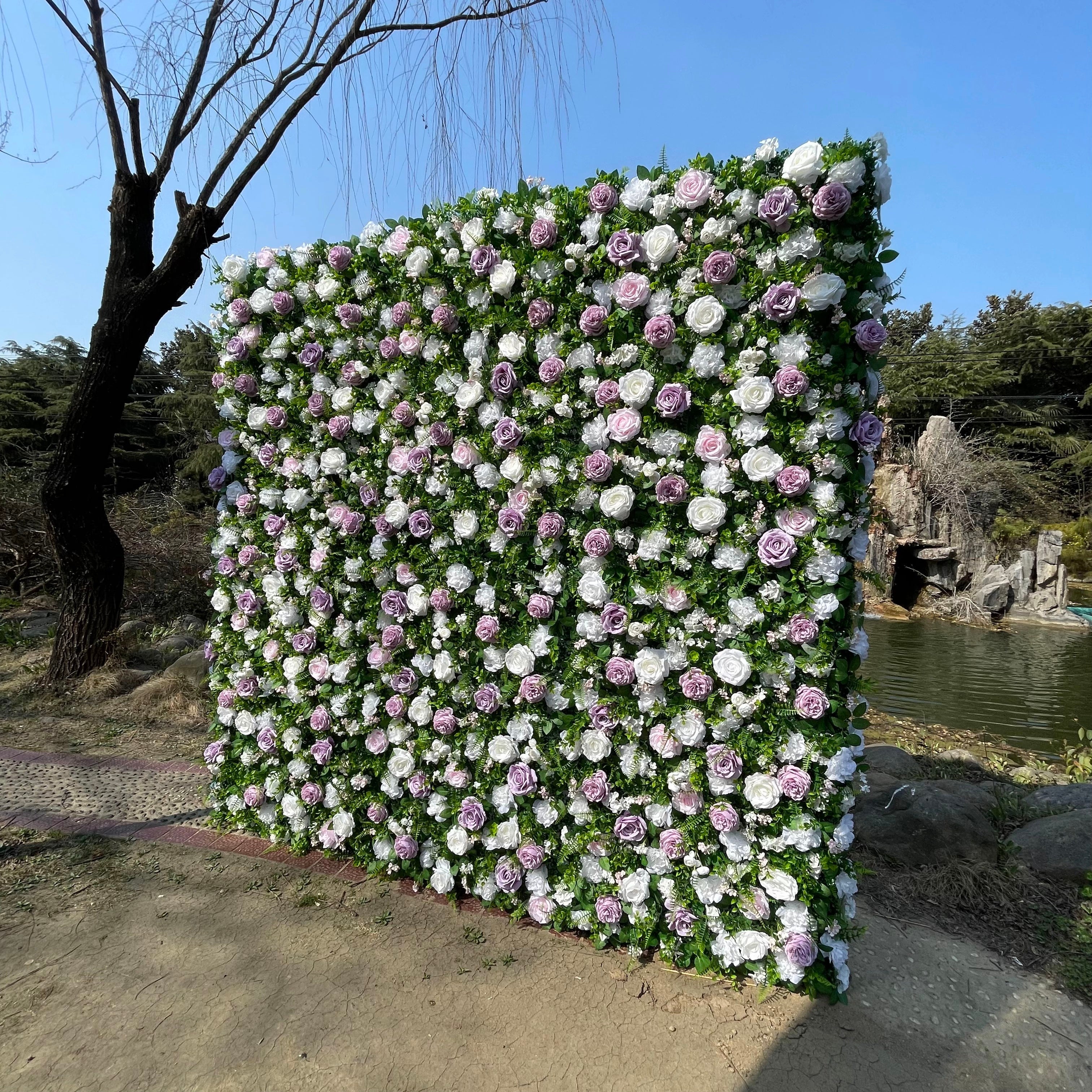 Portland 3D Fabric Artificial Zip Up Curtain Flower Wall For Wedding and Events Decoration