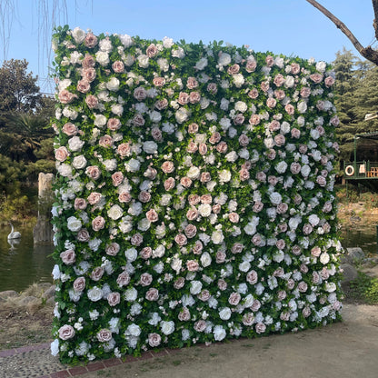 Mystic 3D Fabric Artificial Zip Up Curtain Flower Wall For Wedding and Events Decoration