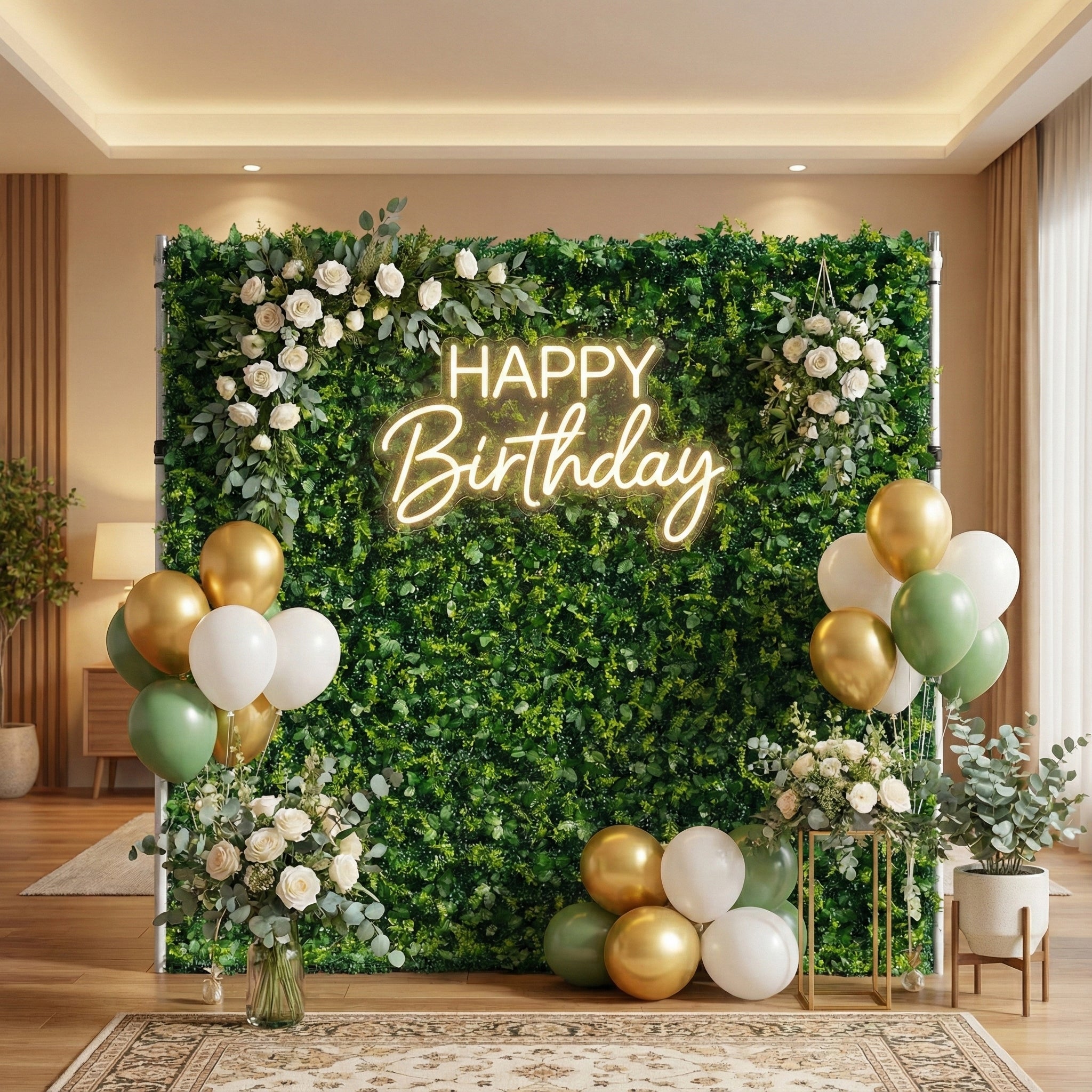 ウォールデコレーション Park 2D Artificial Zip Up Curtain Flower Wall For Wedding & Home