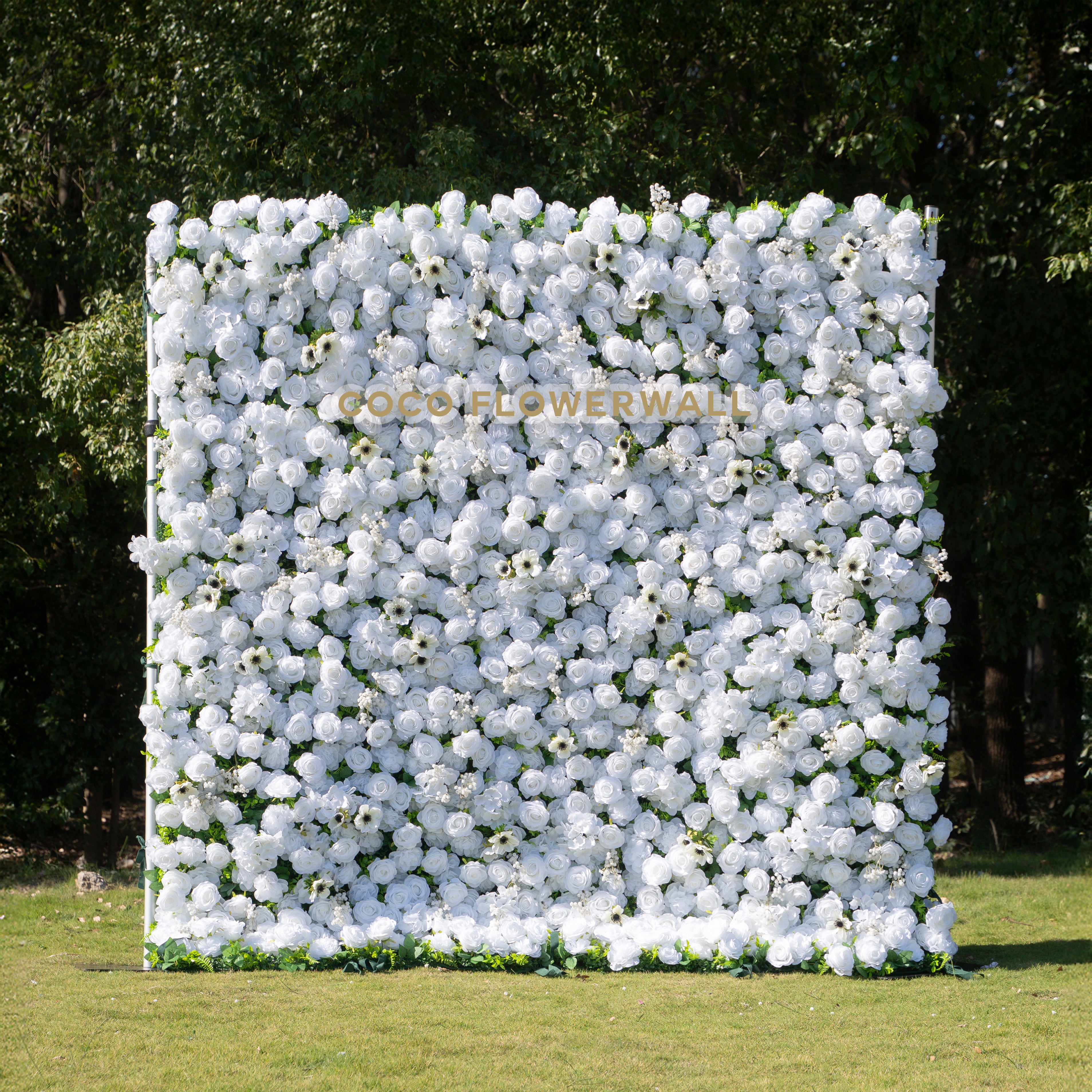 Pecos 3D Flower Wall Classic Pure White Roses for weddings, proposals, and romantic events(Ready to Ship 30 days! )