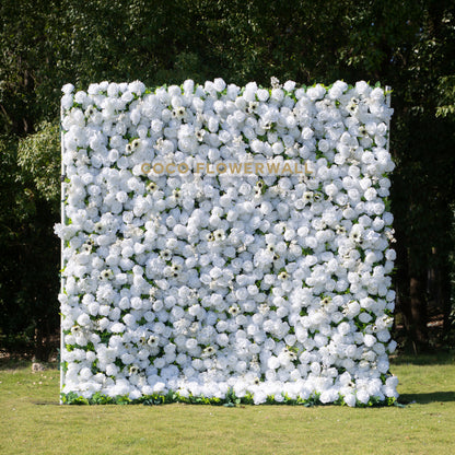 Pecos 3D Flower Wall Classic Pure White Roses for weddings, proposals, and romantic events(Ready to Ship 30 days! )