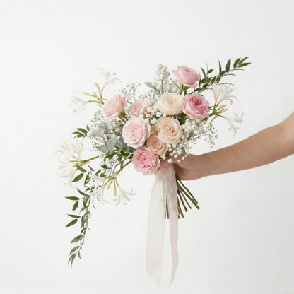 Free-Form Bridal Bouquet in Passionate Pink