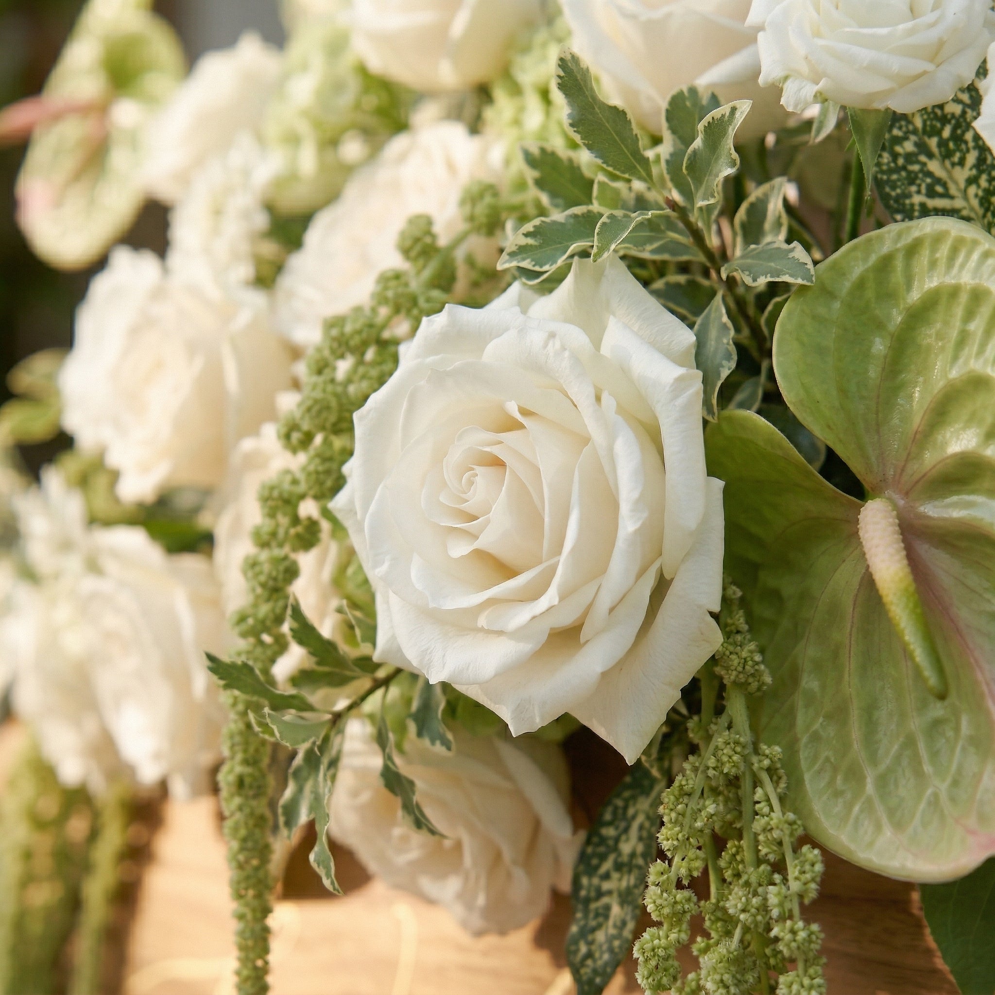 White Rose With Greenery Welcome Sign Flower Wedding Party