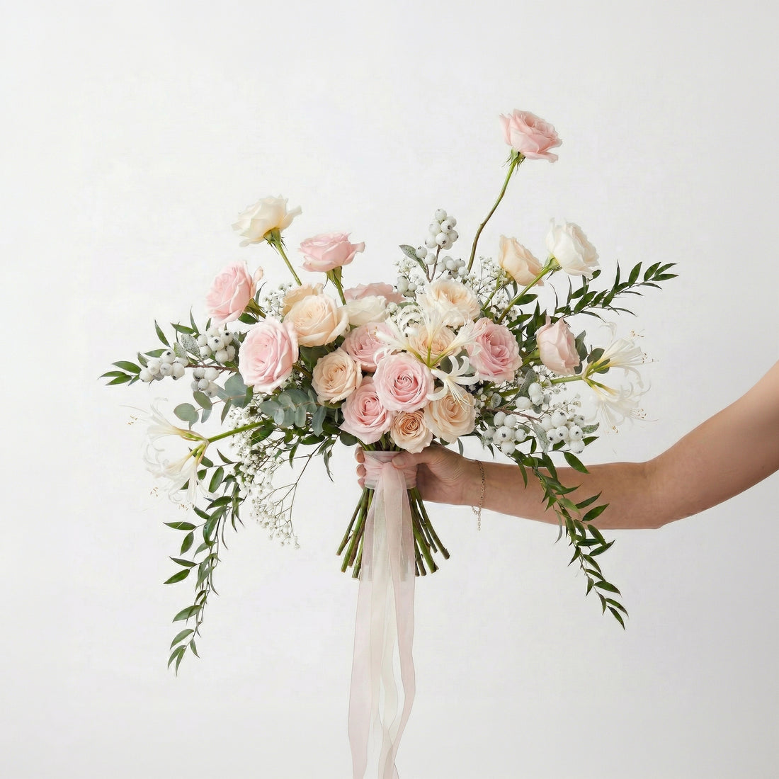 Free-Form Bridal Bouquet in Passionate Pink