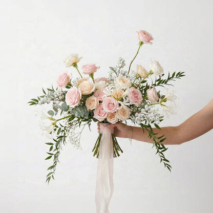 Free-Form Bridal Bouquet in Passionate Pink