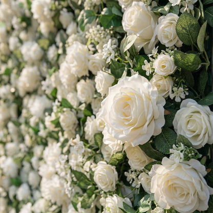 Aldia 3D White Rose Floral Wall Backdrop Perfect for Valentine’s Day Weddings &amp; Events