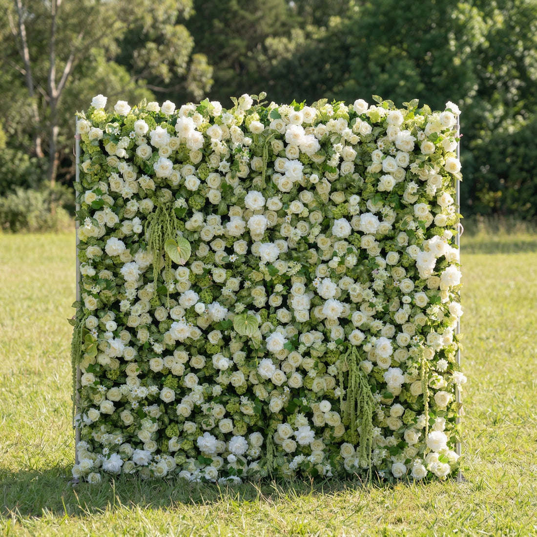 Aloria 4D Green Floral Wall Backdrop Perfect for Weddings &amp; Events