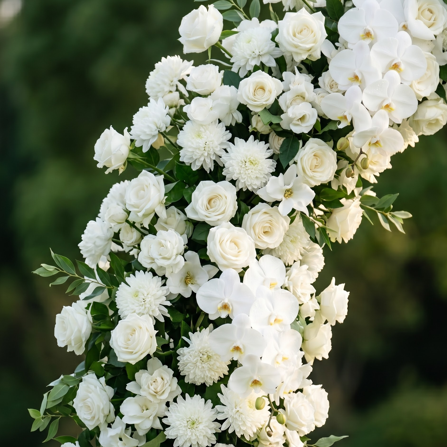 Amelen White and Green flower arch Wedding Party Event Background Floral Arch Decoration