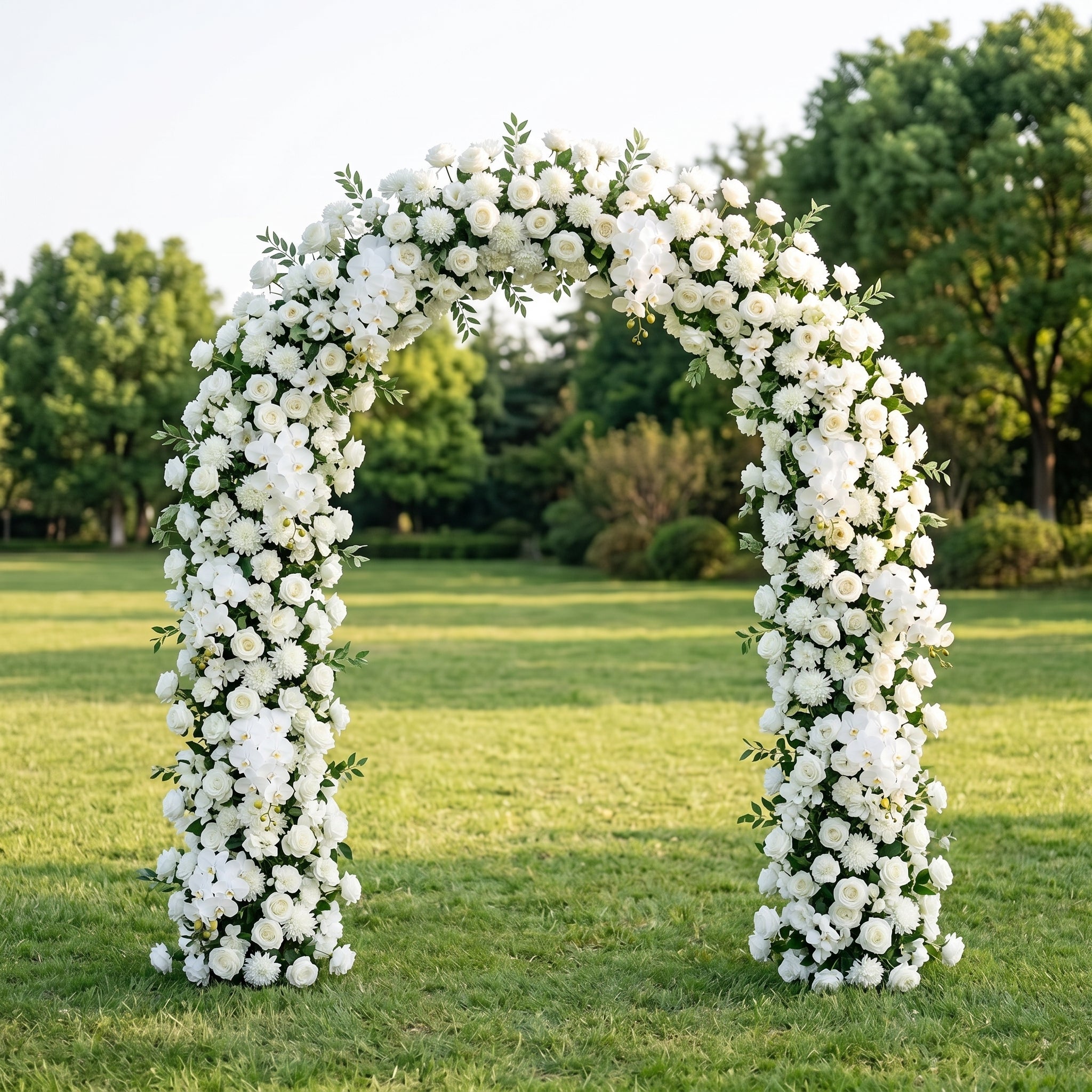 Amelen White and Green flower arch Wedding Party Event Background Floral Arch Decoration