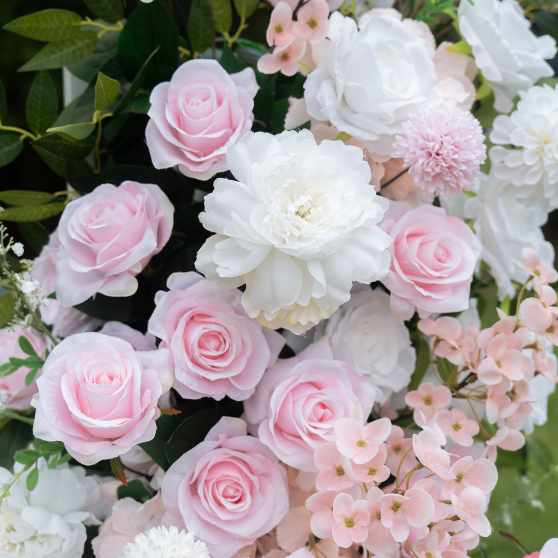 Amora Pink &amp; White Artificial Flower Pillar Wedding Arch KT Board Decor Floral Arrangement