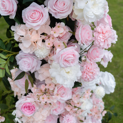 Amora Pink &amp; White Artificial Flower Pillar Wedding Arch KT Board Decor Floral Arrangement