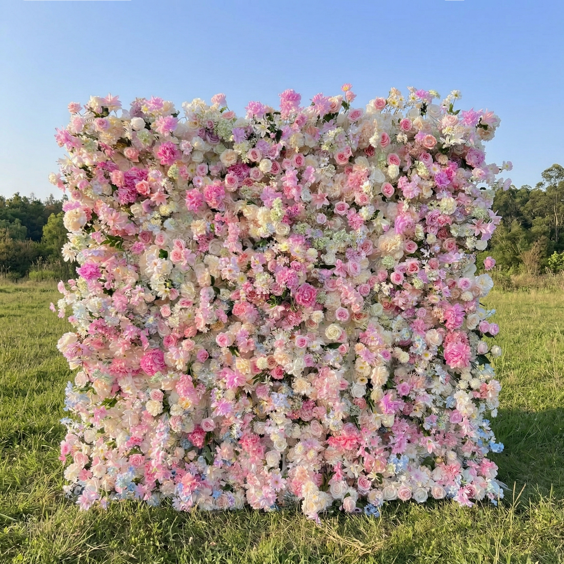 Arielia 5D Fabric Artificial Zip Up Curtain Colorful Flower Wall For Wedding and Events