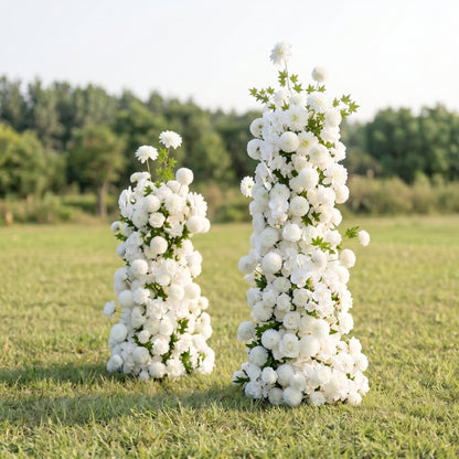 Aster 3D White Artificial Flower Pillar Wedding Backdrop Arch KT Board Decor Floral Arrangement