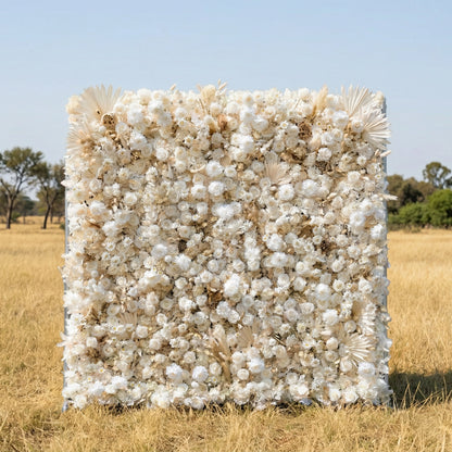 Aurelia 4D Fabric Artificial Zip Up Curtain Flower Wall For Wedding and Events Decoration