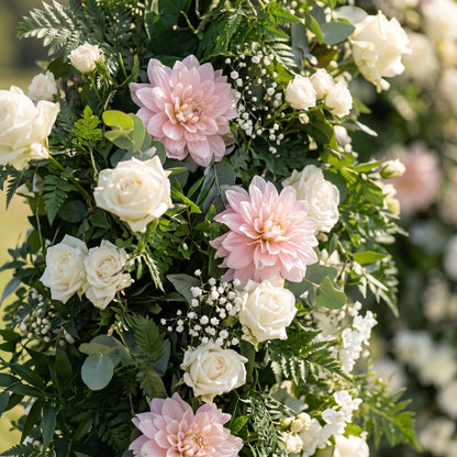 Basil 3D Green Artificial Flower Pillar Wedding Backdrop Arch KT Board Decor Floral Arrangement