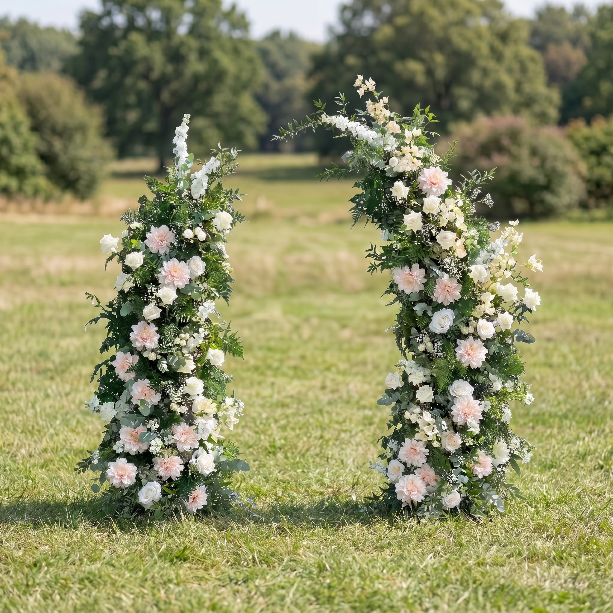Basil 3D Green Artificial Flower Pillar Wedding Backdrop Arch KT Board Decor Floral Arrangement