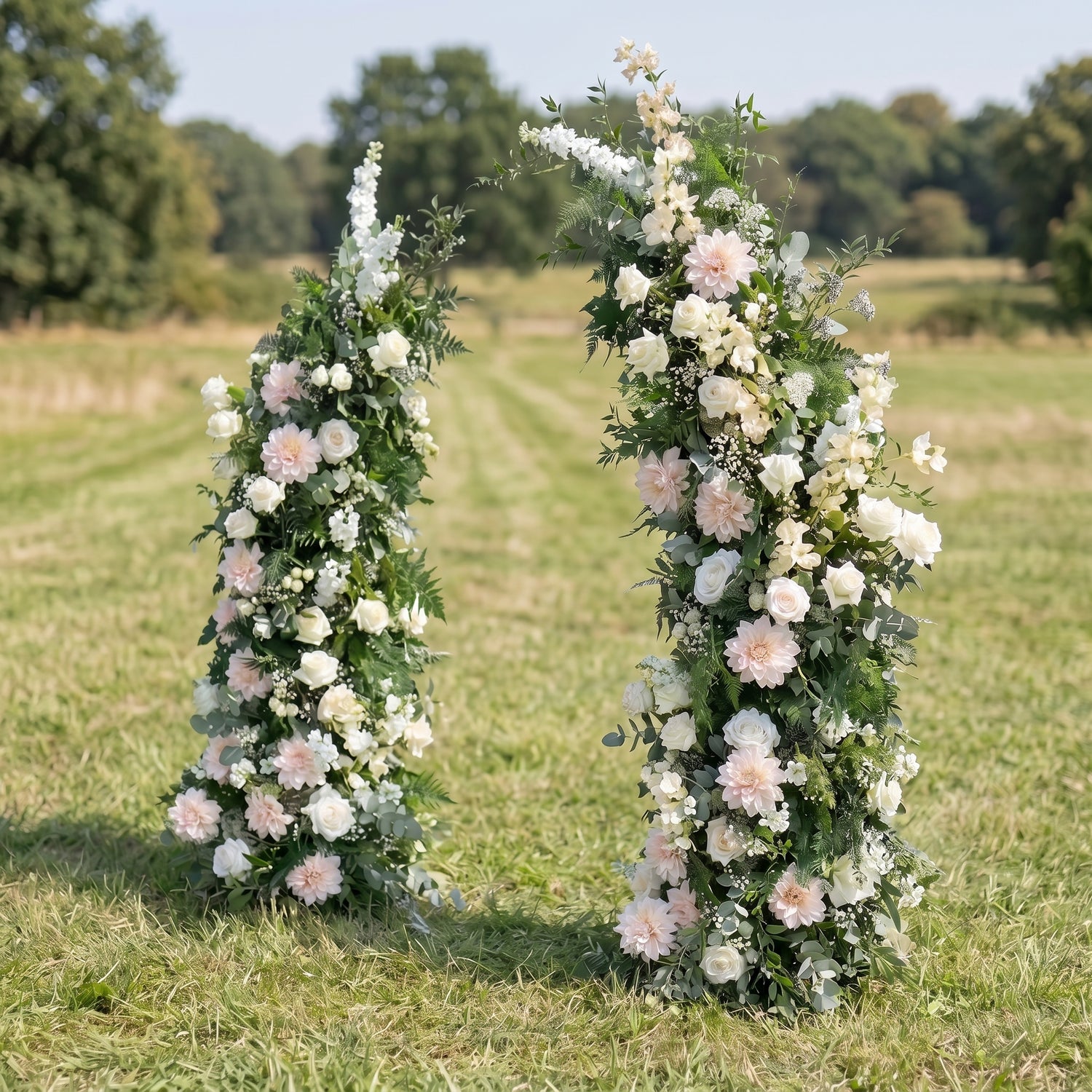 Basil 3D Green Artificial Flower Pillar Wedding Backdrop Arch KT Board Decor Floral Arrangement