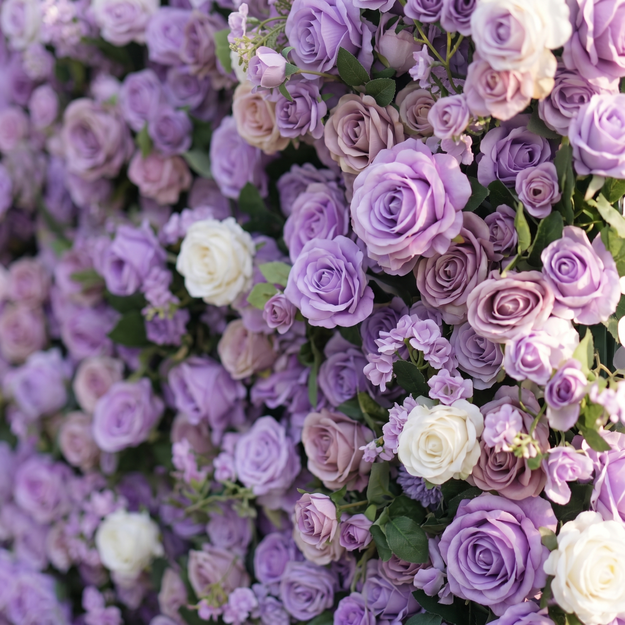 Bellora 3D Purple Rose Flower Wall Fabric Artificial Zip Up Curtain Flower Wall For Wedding and Events Decoration