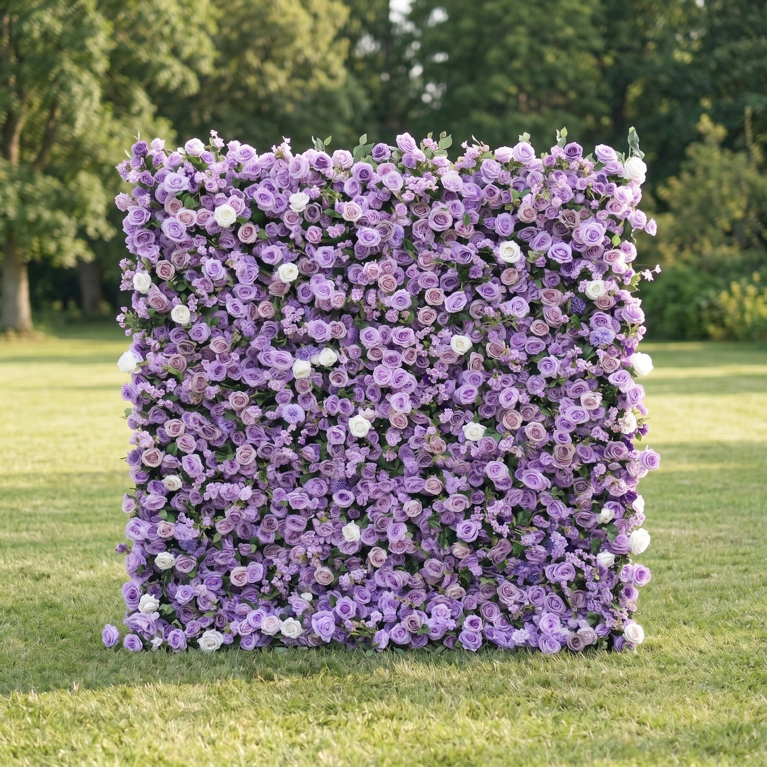 Bellora 3D Purple Rose Flower Wall Fabric Artificial Zip Up Curtain Flower Wall For Wedding and Events Decoration