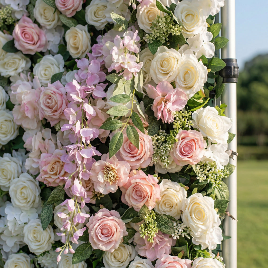 Belvenia 4D Fabric Artificial Zip Up Curtain Flower Wall For Wedding and Events Decoration