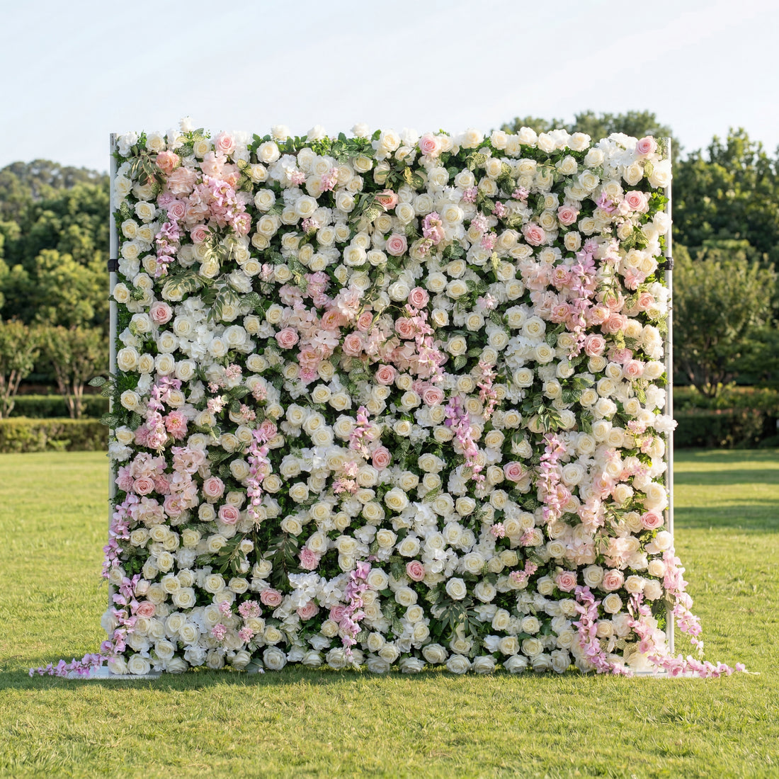 Belvenia 4D Fabric Artificial Zip Up Curtain Flower Wall For Wedding and Events Decoration