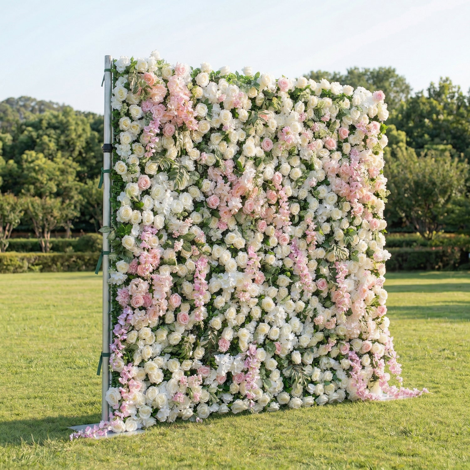Belvenia 4D Fabric Artificial Zip Up Curtain Flower Wall For Wedding and Events Decoration