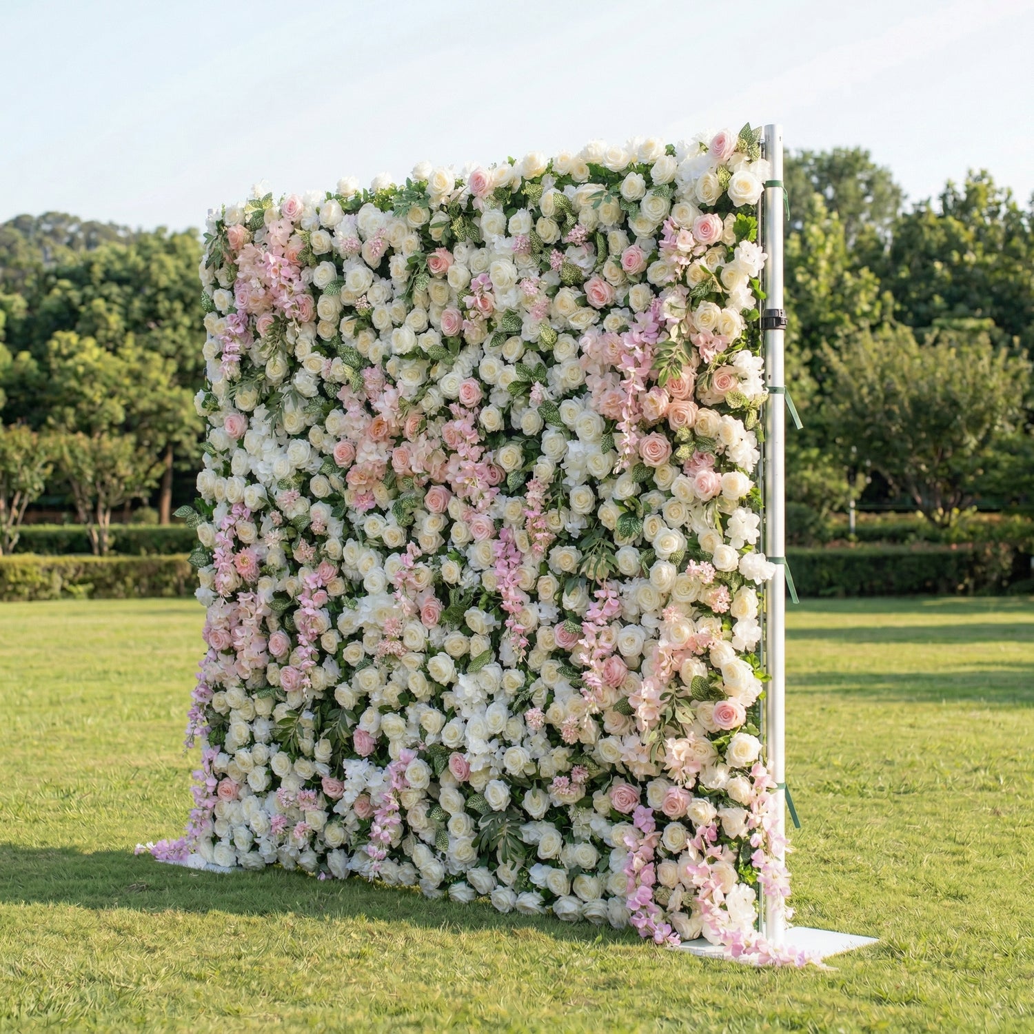Belvenia 4D Fabric Artificial Zip Up Curtain Flower Wall For Wedding and Events Decoration