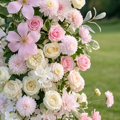Birch 3D Pink Artificial Flower Pillar Wedding Backdrop Arch KT Board Decor Floral Arrangement