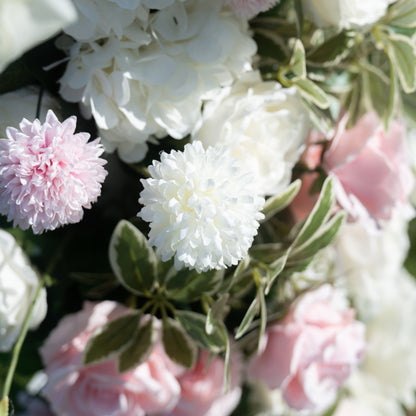 Birch Pink 3D Floral Pillar Wedding Arch, flower detail