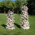 Birch Pink 3D Floral Pillar Wedding Arch, front view