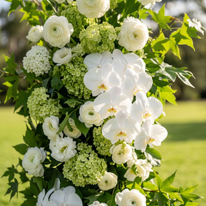 Brook 3D Green Artificial Flower Pillar Wedding Backdrop Arch KT Board Decor Floral Arrangement