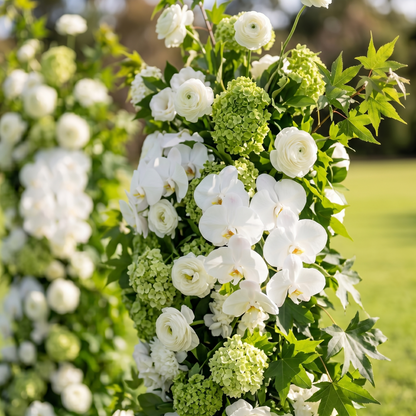 Brook 3D Green Artificial Flower Pillar Wedding Backdrop Arch KT Board Decor Floral Arrangement