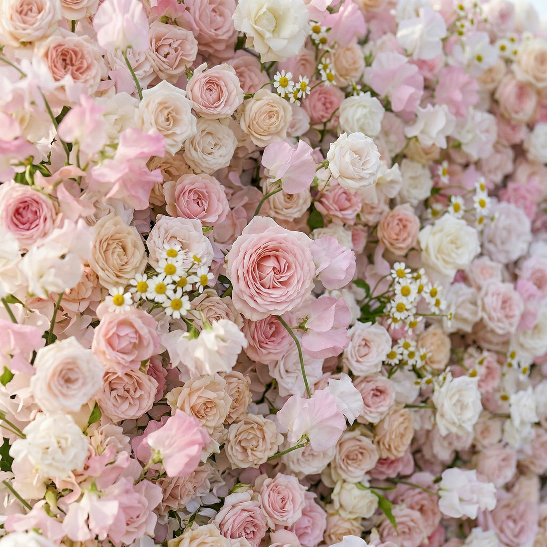 Calinia 4D Fabric Artificial Zip Up Curtain Pink Flower Wall For Wedding and Events Decoration