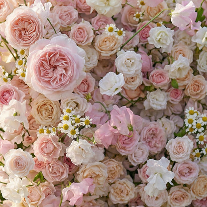 Calinia 4D Fabric Artificial Zip Up Curtain Pink Flower Wall For Wedding and Events Decoration