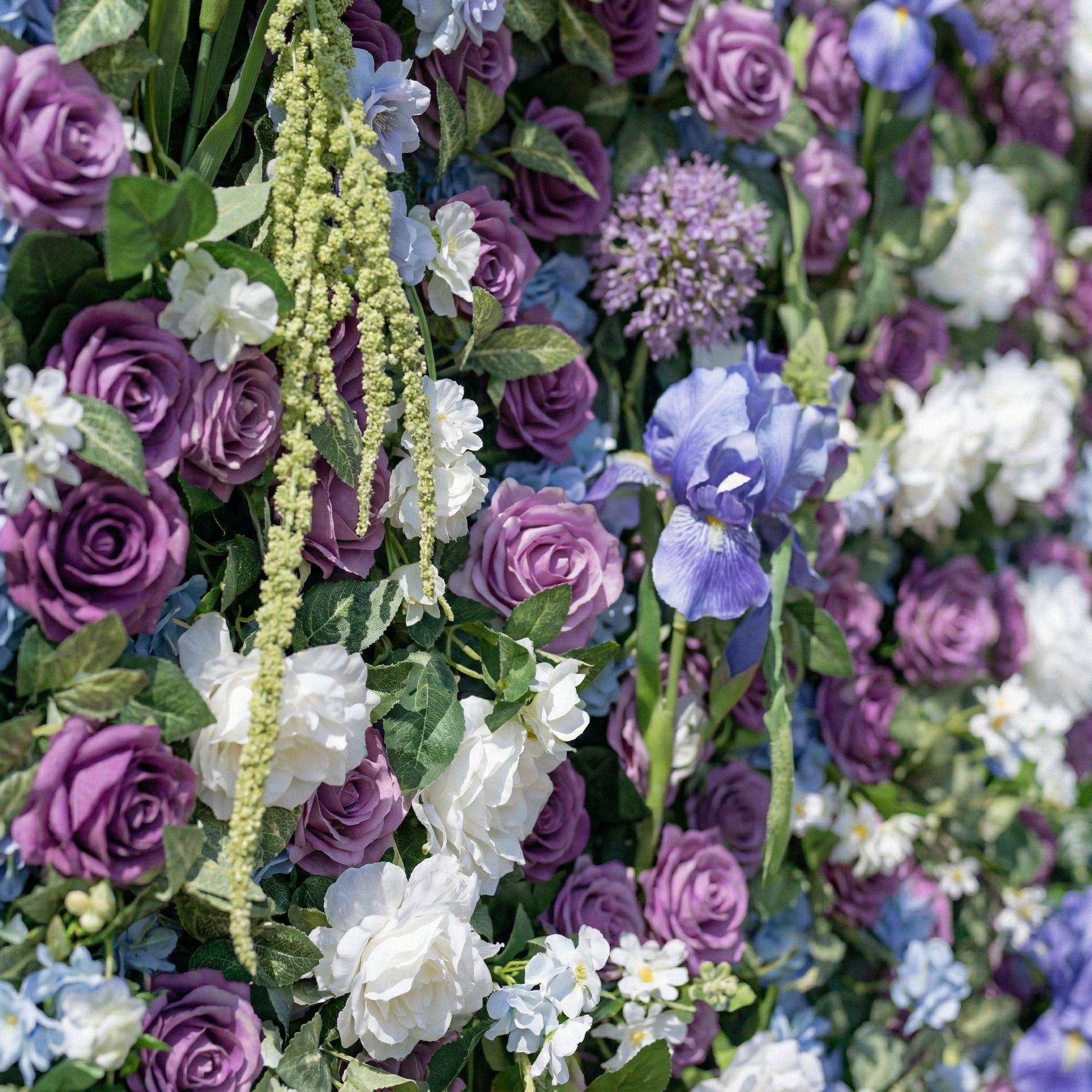 Camilia 4D Fabric Artificial Zip Up Curtain Purple Flower Wall For Wedding and Events Decoration