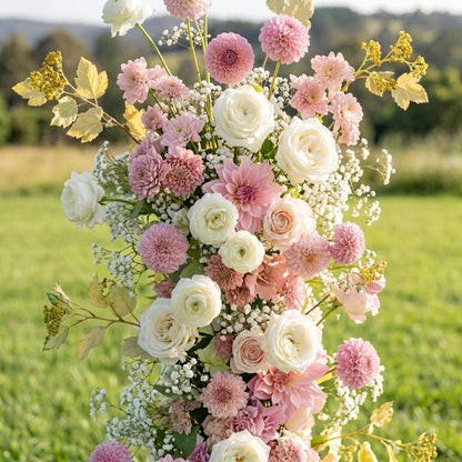 Cedar 3D Artificial Flower Pillar Wedding Backdrop Arch KT Board Decor Floral Arrangement