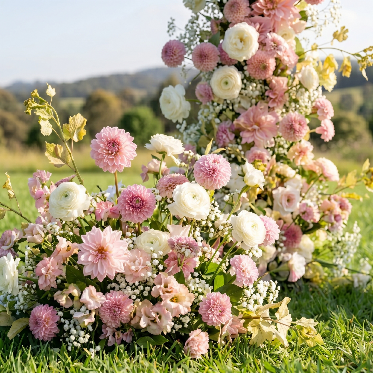 Cedar 3D Artificial Flower Pillar Wedding Backdrop Arch KT Board Decor Floral Arrangement