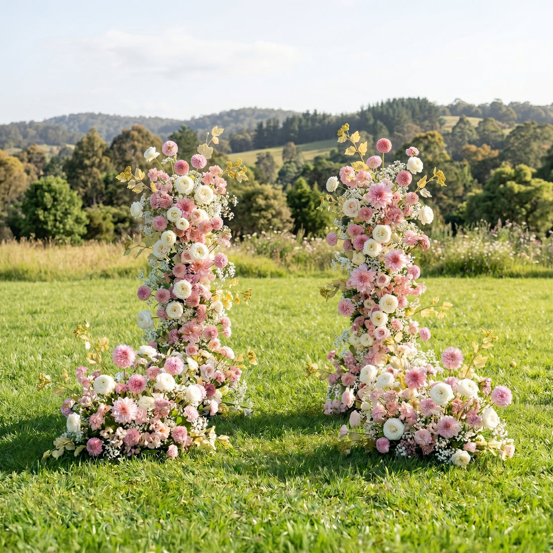Cedar 3D Artificial Flower Pillar Wedding Backdrop Arch KT Board Decor Floral Arrangement