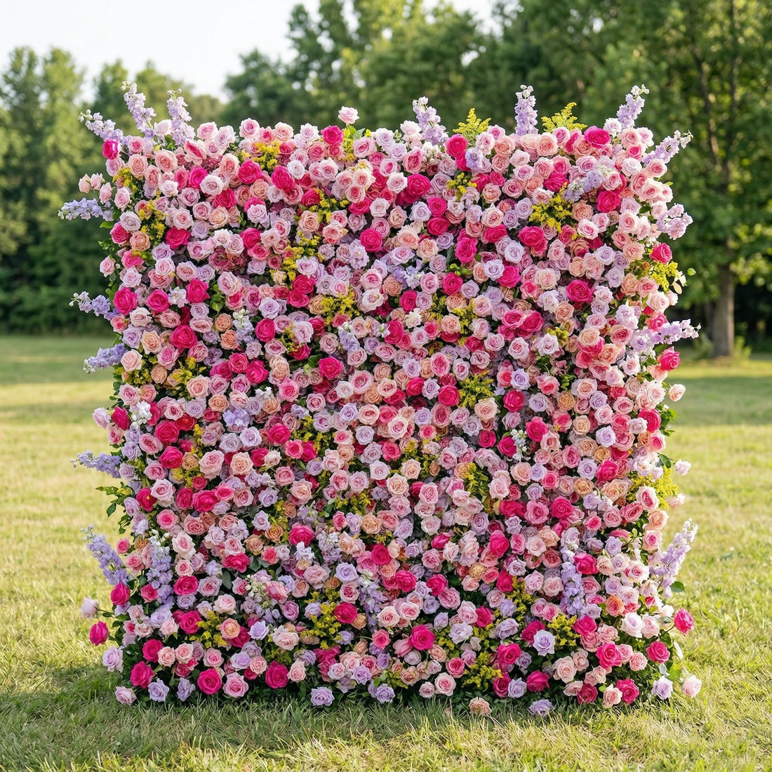 Celina 4D Fabric Artificial Zip Up Curtain Colorful Flower Wall For Wedding and Events Decoration