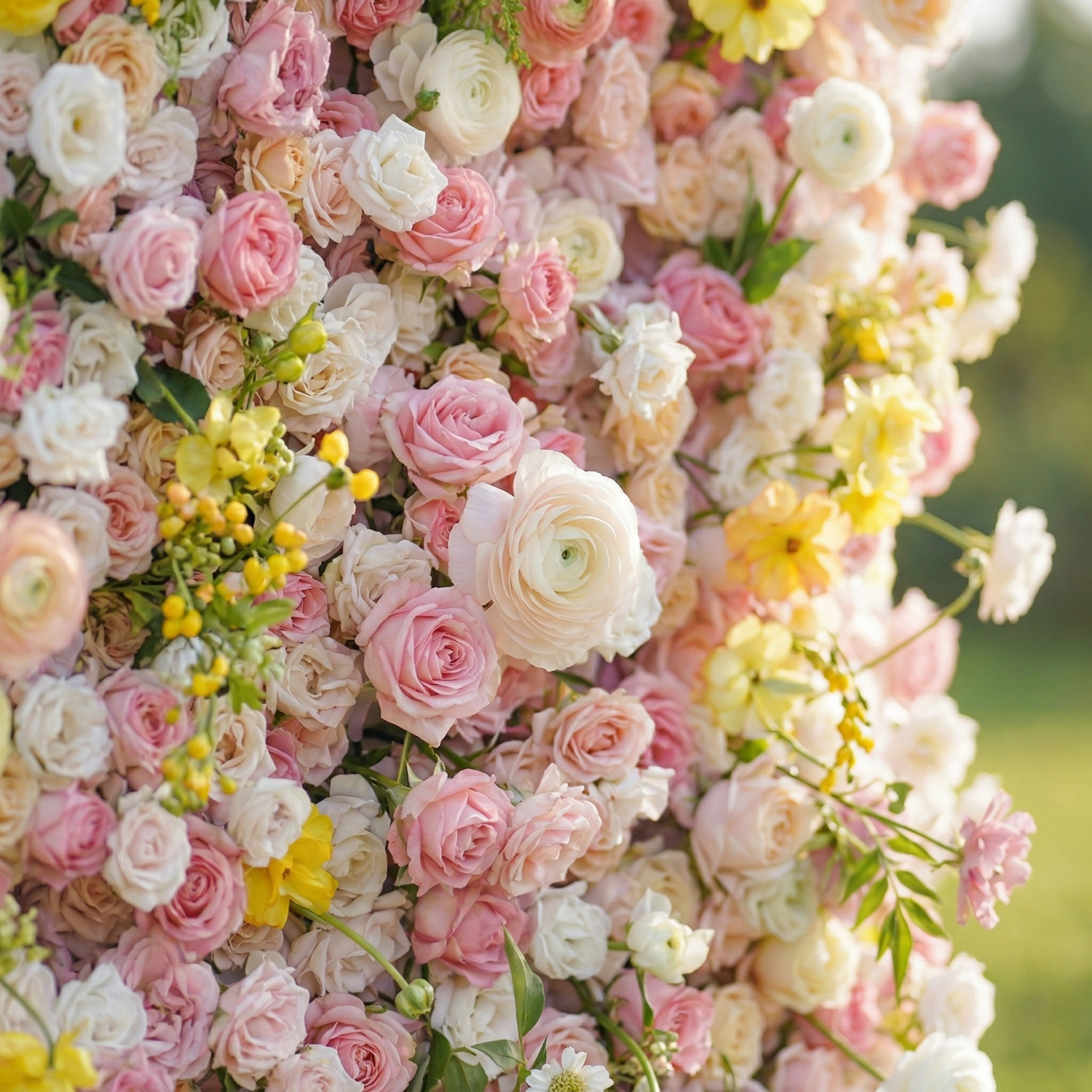 Corinia 4D Fabric Artificial Zip Up Curtain Flower Wall For Wedding and Events Decoration