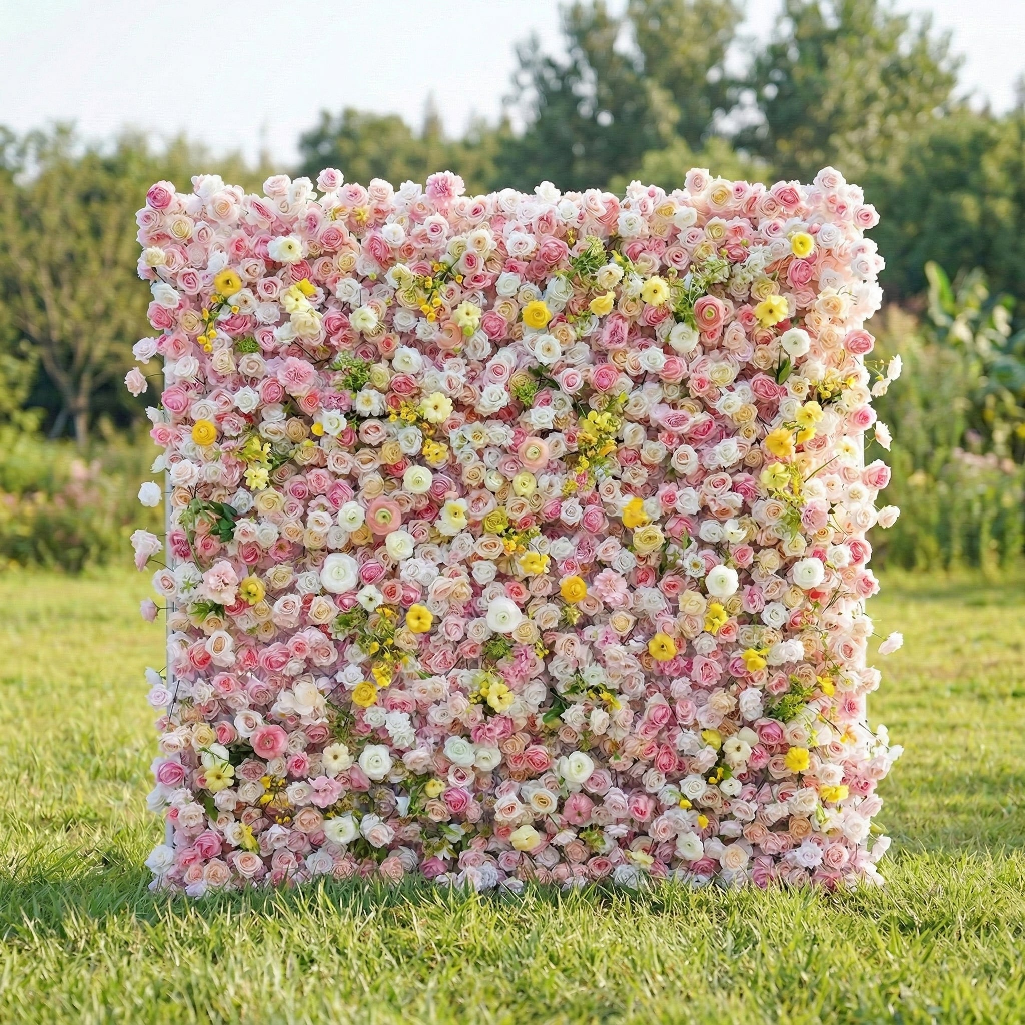 Corinia 4D Fabric Artificial Zip Up Curtain Flower Wall For Wedding and Events Decoration