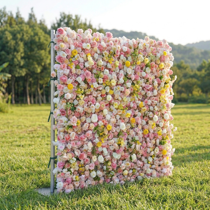Corinia 4D Fabric Artificial Zip Up Curtain Flower Wall For Wedding and Events Decoration